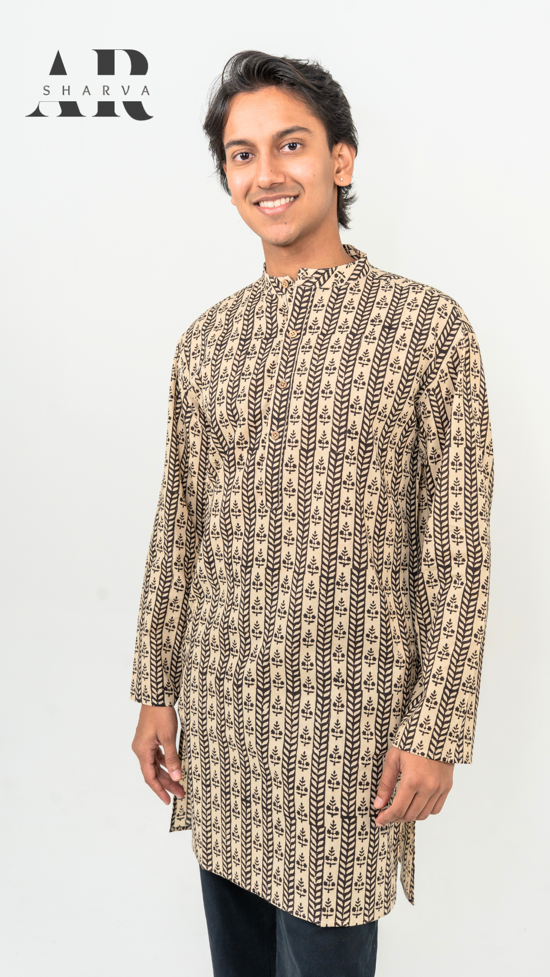 Terra Stripes Block Print Kurta