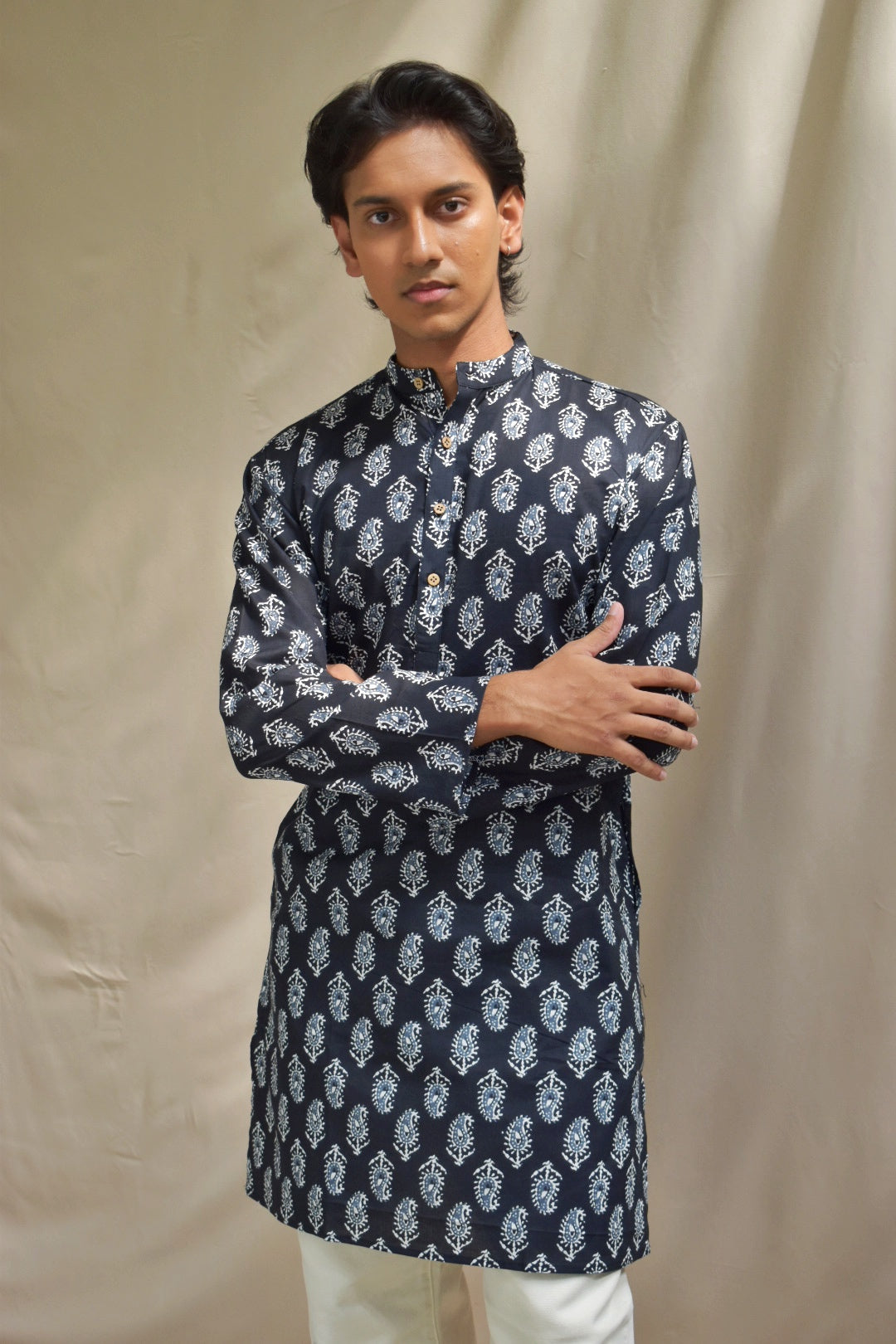 Black Paisley Kurta