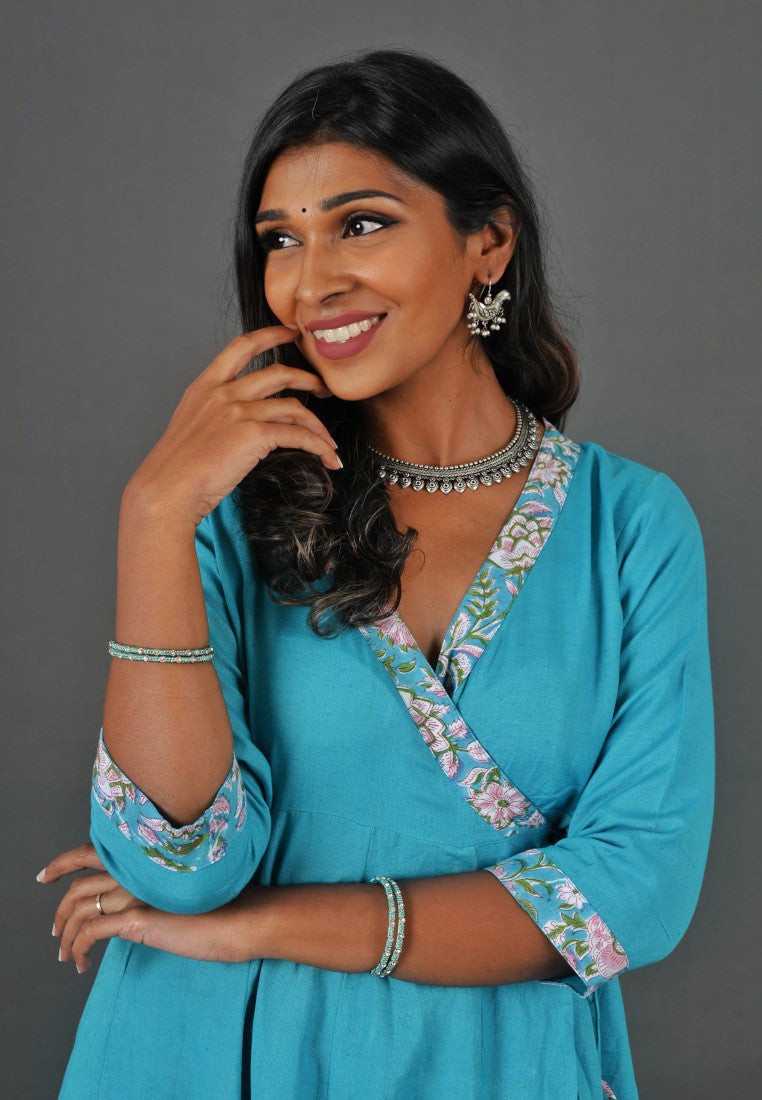 Blue Wrap Anarkali