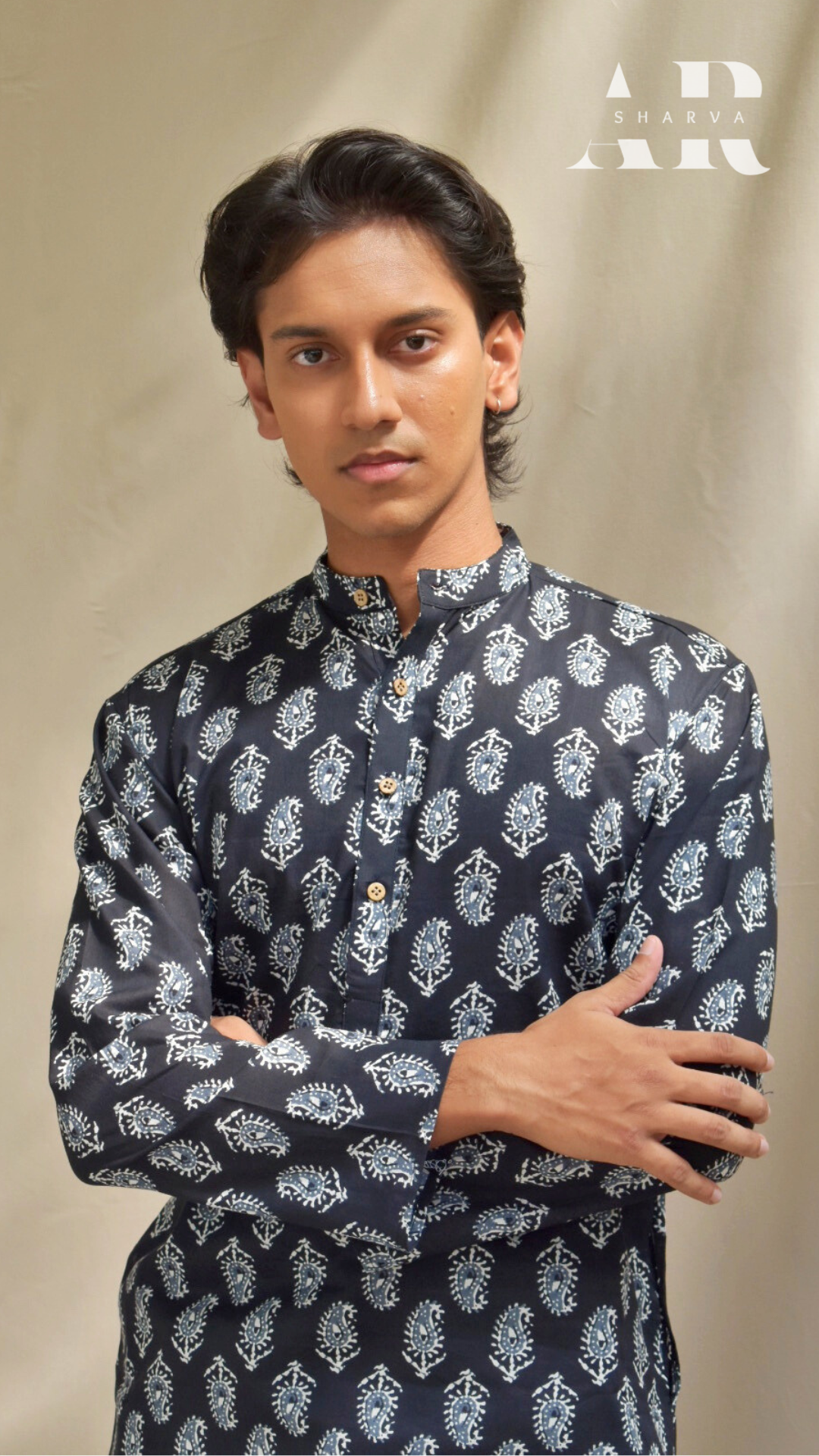 Black Paisley Kurta