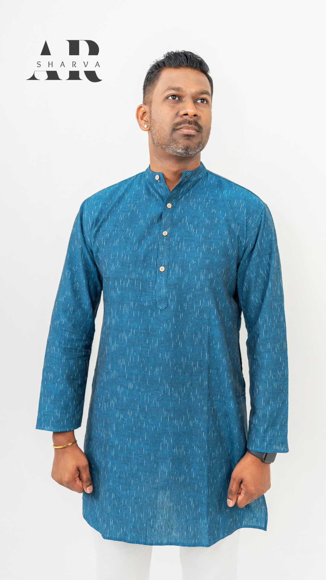 Teal Ikat Kurta