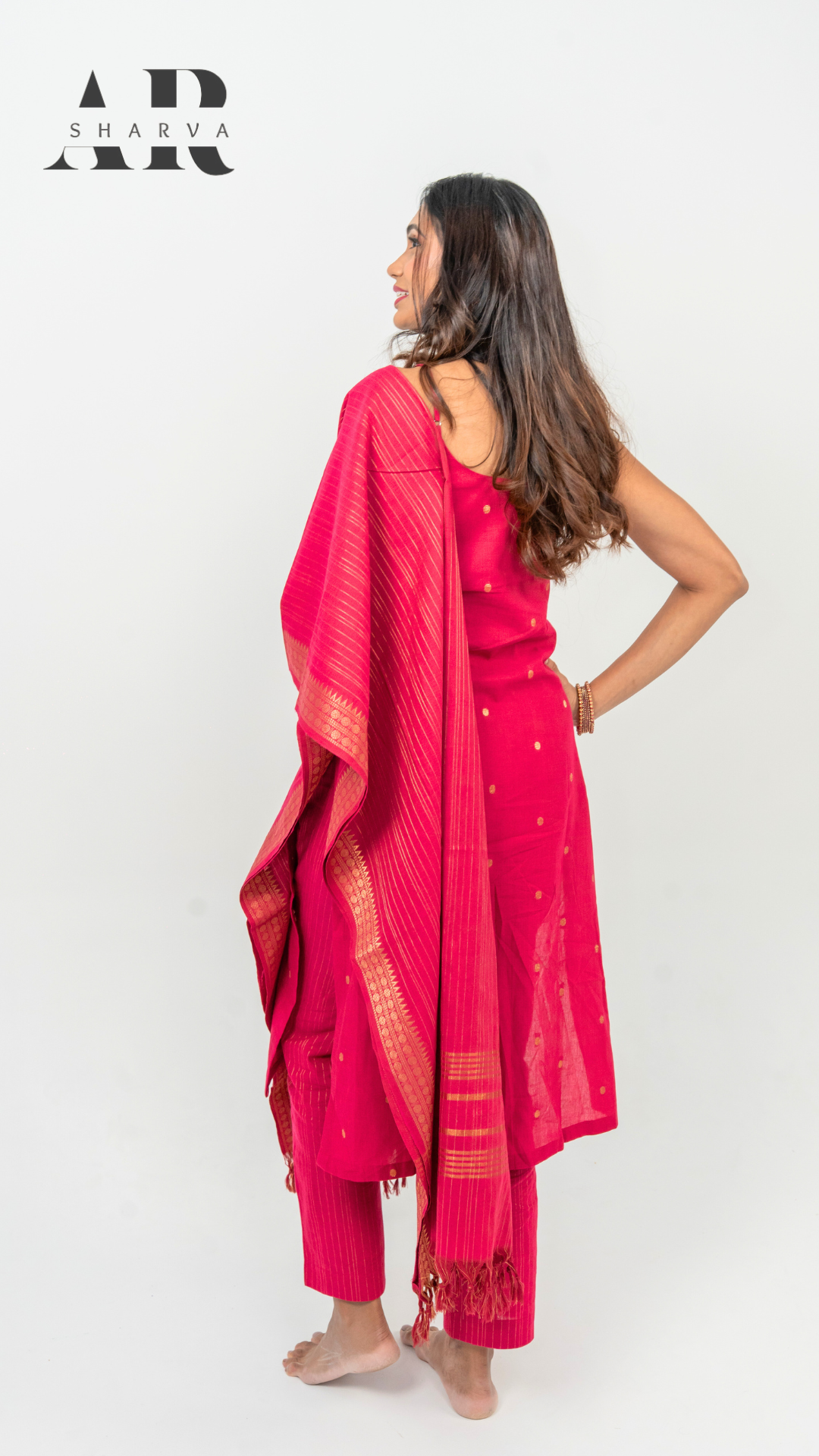 Pink Zari Kurta Set