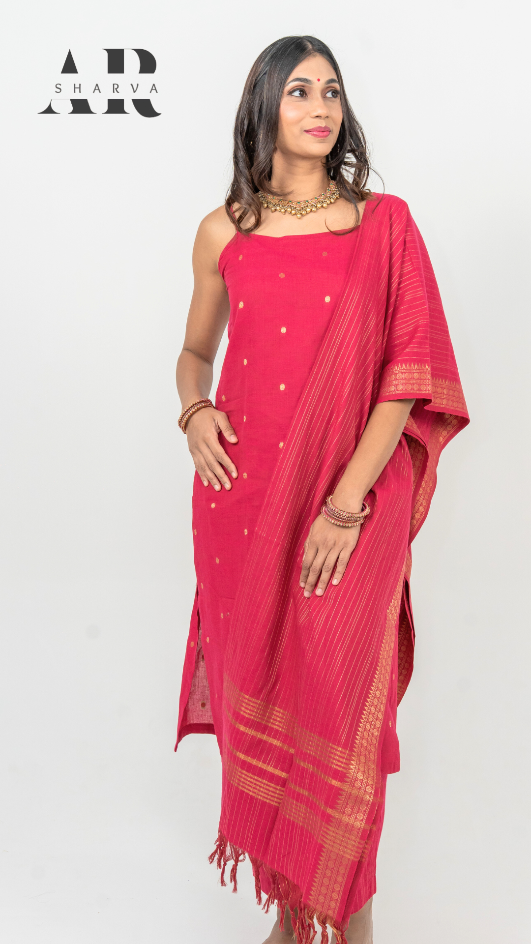 Pink Zari Kurta Set
