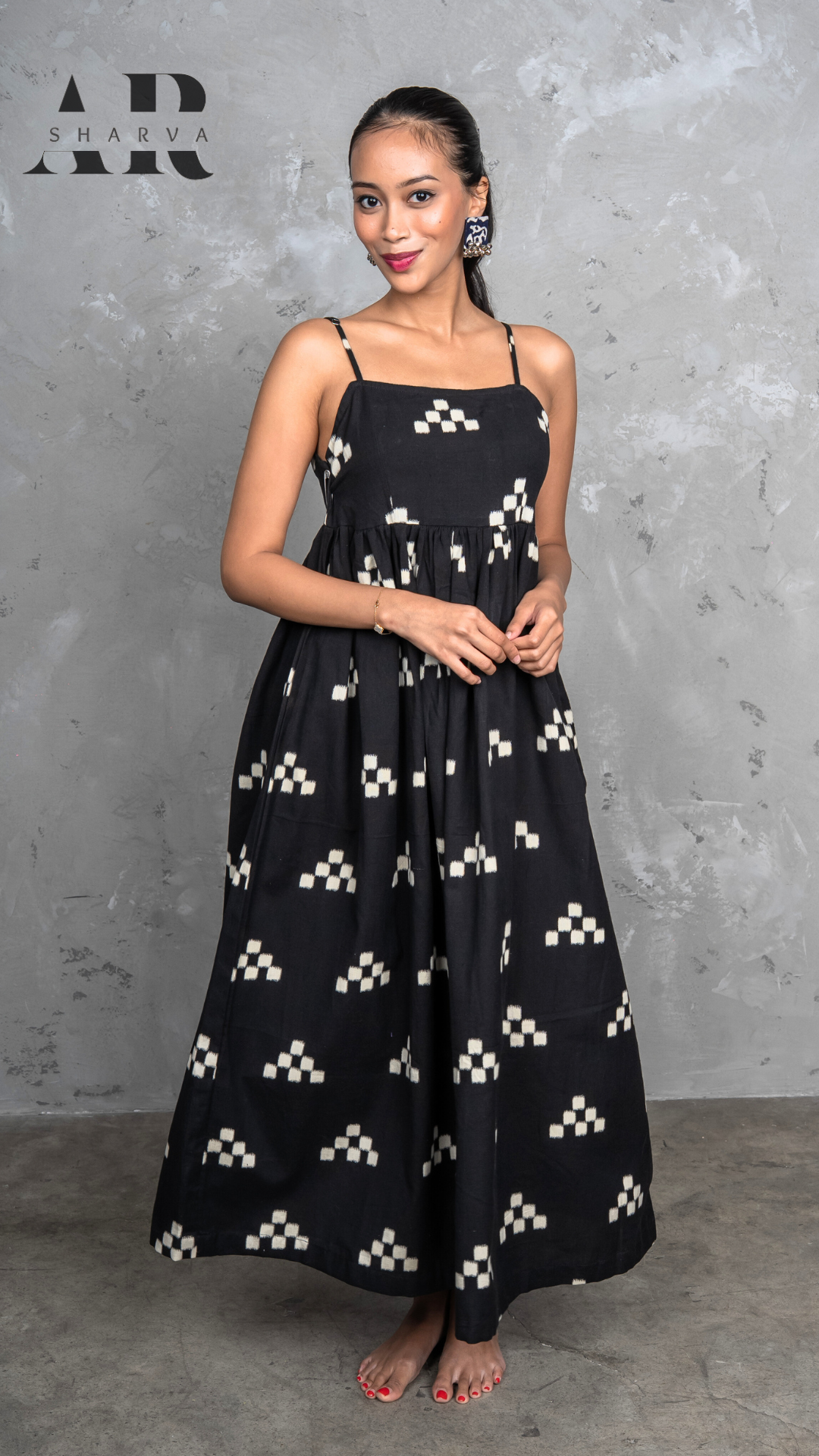 Monochrome Muse Ikat Dress