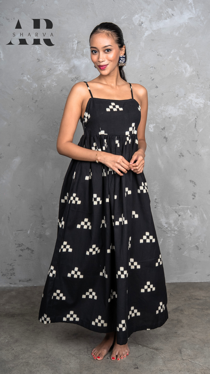 Monochrome Muse Ikat Dress