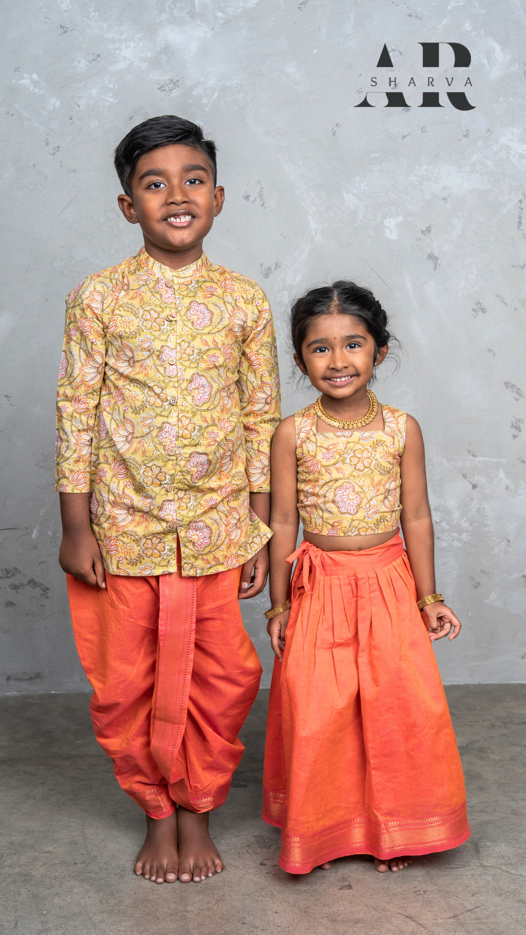 Olive Florals with Tangerine Twist Set