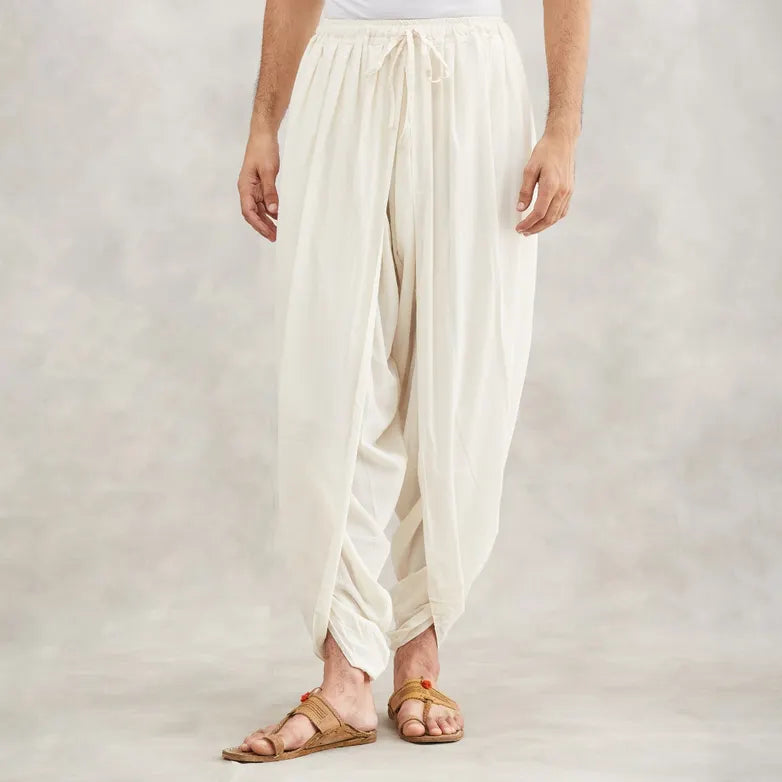 Unisex Ready to wear Dhoti Pants(Off - White) / Panchakacham