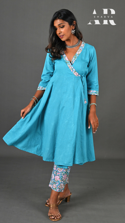 Blue Wrap Style Anarkali