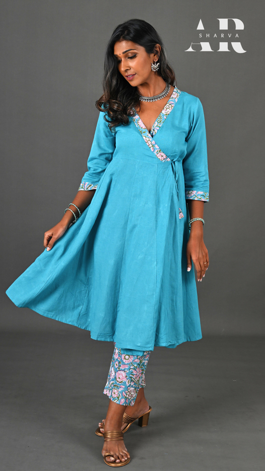 Blue Wrap Style Anarkali