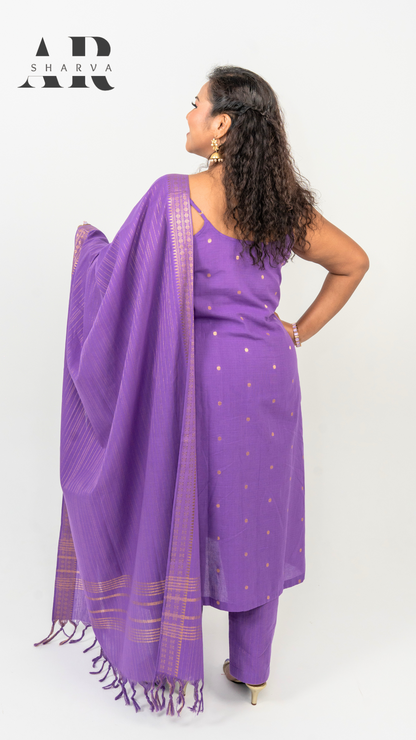 Lavender Zari Suit Set