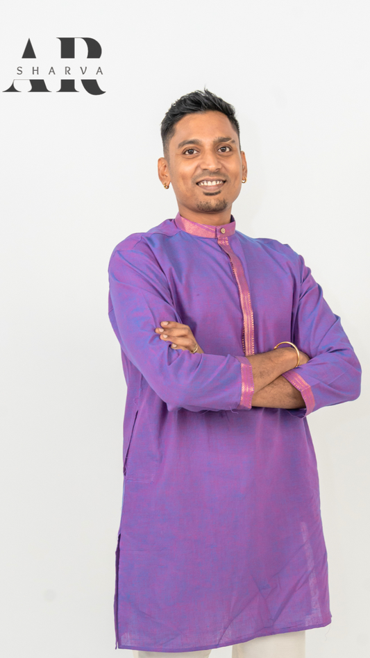 Lavendar Mangalagiri Kurta