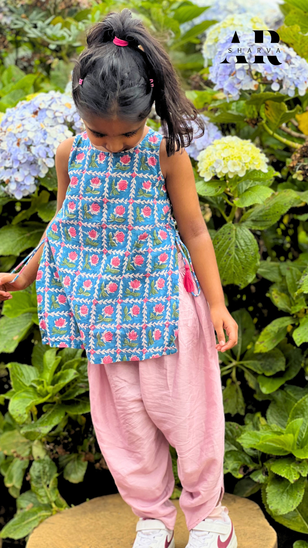 The Checkered Meadow Dhoti Set