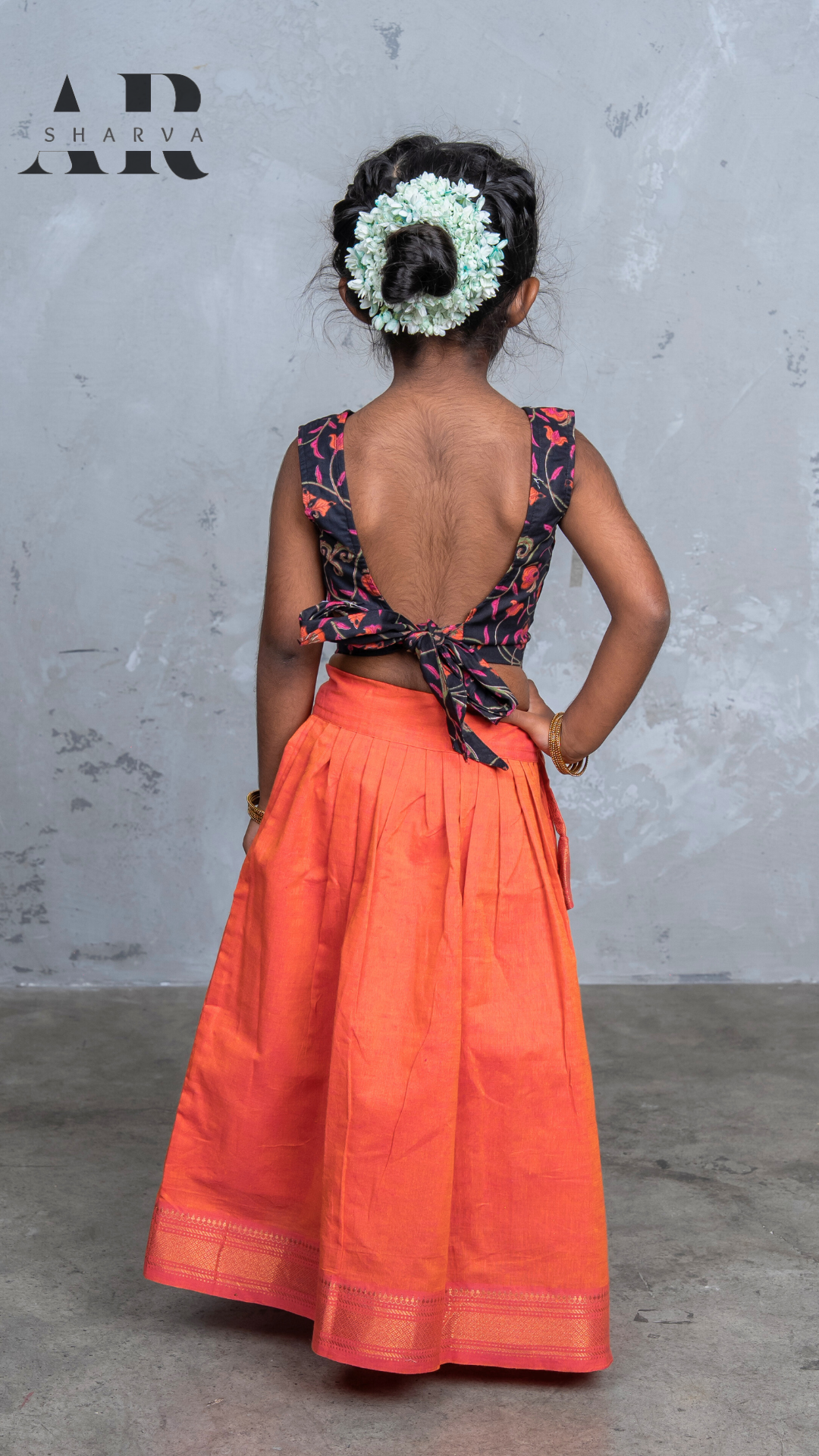Midnight Bloom Pavadai Set
