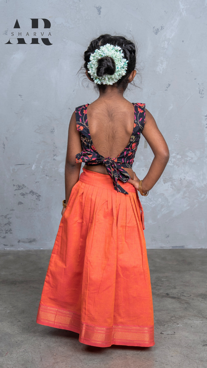 Midnight Bloom Pavadai Set