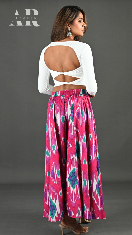Pink Ikat Palazzo Pants