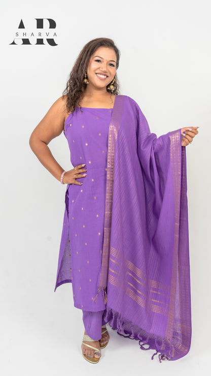 Lavender Zari Suit Set