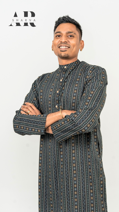 Midnight Weave Men’s Kurta