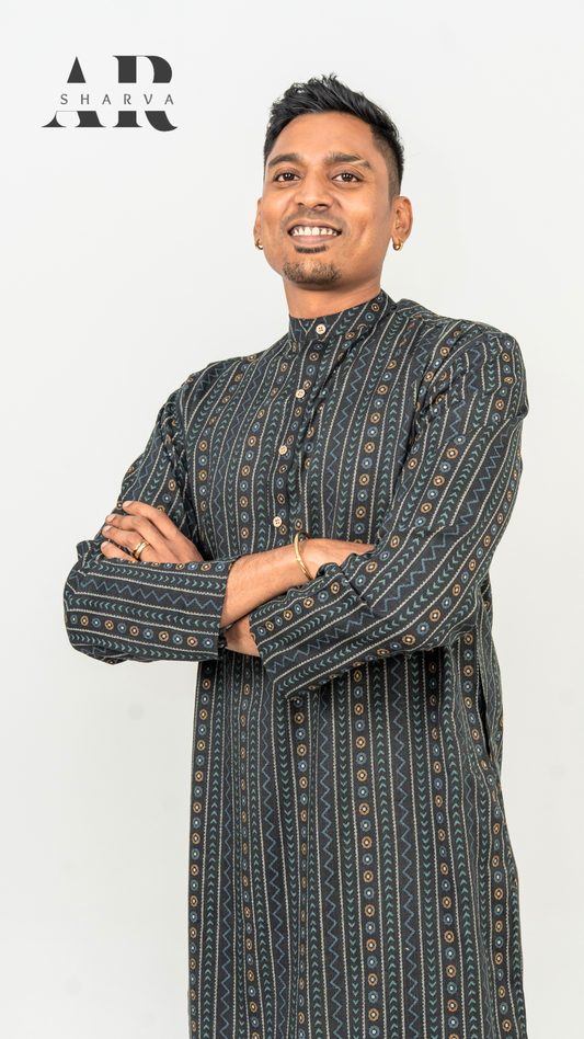 Midnight Weave Men’s Kurta
