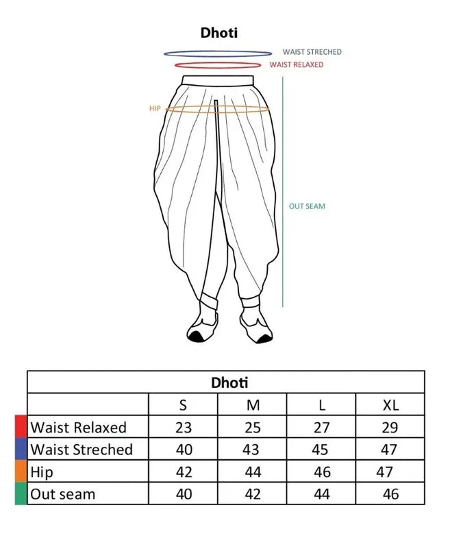 Unisex Ready to wear Dhoti Pants(Off - White) / Panchakacham