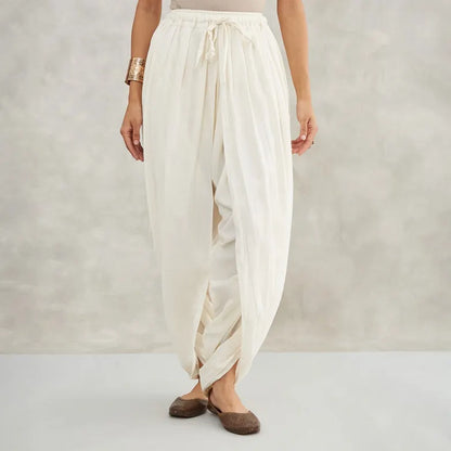 Unisex Ready to wear Dhoti Pants(Off - White) / Panchakacham